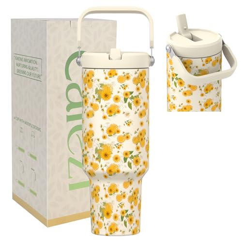 Image of 40 oz Insulated Tumbler with Top Handle and Flip Straw
