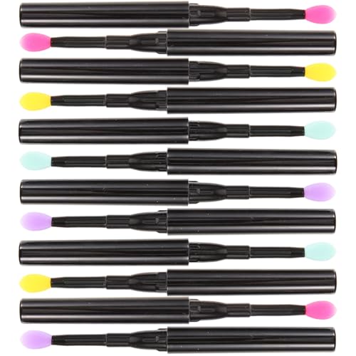 HAPINARY Makeup Brushes Set 12pcs Eyeshadow Brush Silicone Lip Applicator Lidded Lip Makeup Brush