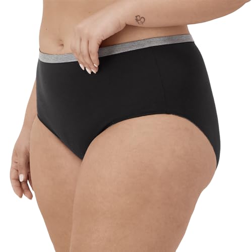 Hanes Women's Just Bikinis, No-Show Panties, Cotton Stretch Underwear, Plus Sizes, 5-Pack3