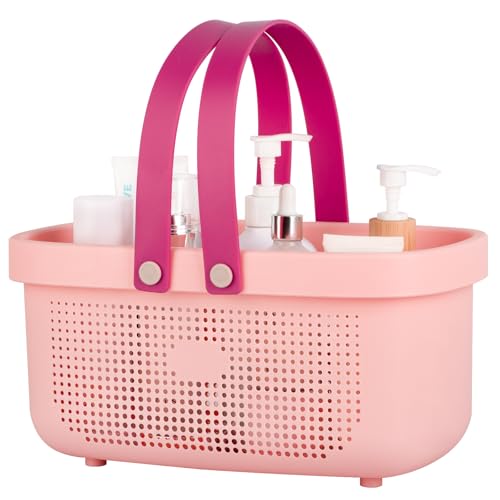 Portable Shower Caddy Basket with Handles Plastic Storage Basket Light Pink by JiatuA - Used condition - US$19.33