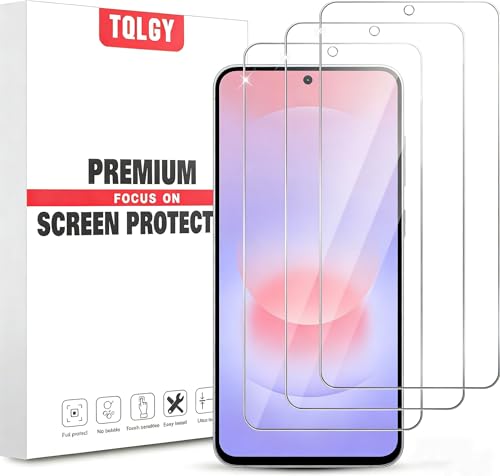 TQLGY Tempered Glass Screen Protector for Samsung Galaxy A37 5G/A36 5G/A56 5G/S24 FE 6.7-Inch, 9H Hardness, HD Clear, Anti-Scratch, Case-Friendly, Bubble-Free Installation, 3-Pack