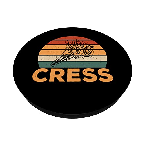 Retro Cress Outfit Love Edible Herbs PopSockets Swappable PopGrip, Black - Image 2