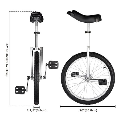Image of AW 16 /18 /20 /24 Inch Wheel Outdoor Unicycle Adjustable Seat Exercise Bicycle | Fit Adults Kids Outdoor Sports Fitness Exercise, Various colors For Choice