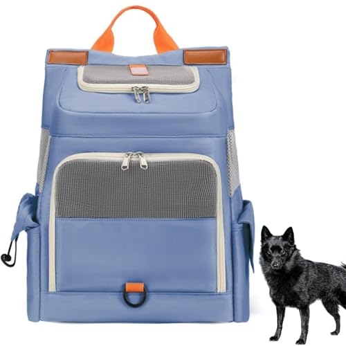 Lifetipsスキッパーキ( schipperke )ペットリュック キャリー 通気性メッシュ カーテン付き 軽量 反射テープ 飛び出し防止 防水 撥水 多機能 リュック型ペットキャリー 小型犬 中型犬 猫 旅行 通院 自転車 電車 収納ポケット付き 折