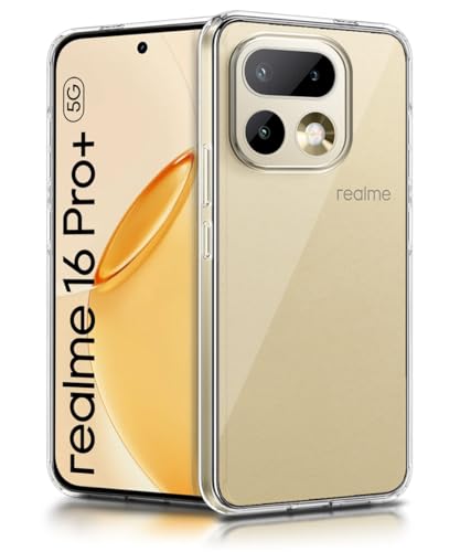 Image of WOW IMAGINE Transparent Back Cover Case for Realme 16 Pro Plus 5G | Raised Bumps for Full Device & Camera Protection Shockproof TPU Silicone Back Case Mobile Cover - Transparent