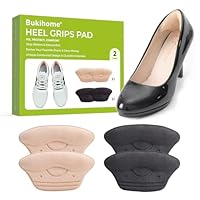 Heel Grips Pads for Women Shoes - Bukihome Heel Inserts Liners Non-Slip for Loose Too Big Shoes - Shoe Cushions Fillers Prevent Blister Callus Rubbing Pain Fatigue Relief (2 Pairs)