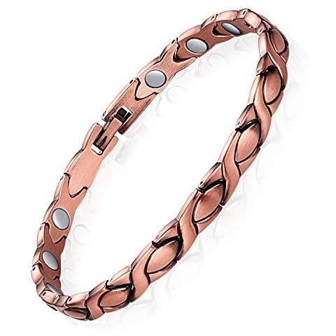 Feraco Magnetic Copper Anklets for Women Copper Ankle Bracelet for Women 99.99% Pure Copper with Magnets for Feet & Ankles (X Shape) Cover