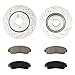 Torchbeam Brake and Rotor Kit Front and Rear Brake Pads Brake Rotor Ceramic Compatible with Honda CR-V 2012-2016 2.4L, Drilled Slotted 11.99’’ (304.6mm) Rear and 11.65’’ (296mm) Front Rotor