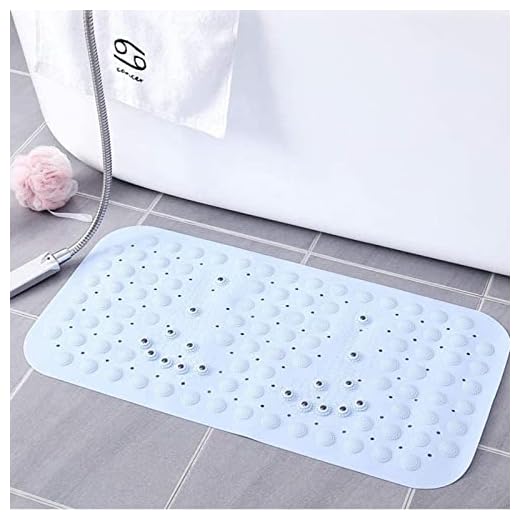WOAIAI Badmatta extra långa halkfria sugkoppar bästa lyxiga hållbara och eleganta i badmattor, PVC badkarsmatta duschmatta