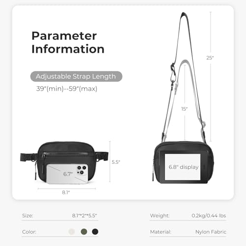 Mini Crossbody Purse for Workout Travel with Adjustable Strap, Black3