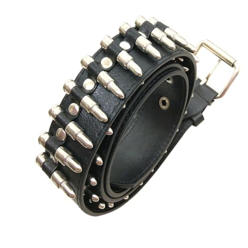 AKOOSY Ceinture Punk Homme à Balle 425 Pouces Style Européen Boucle en Alliage Métallique pour Sorties et Rendez-