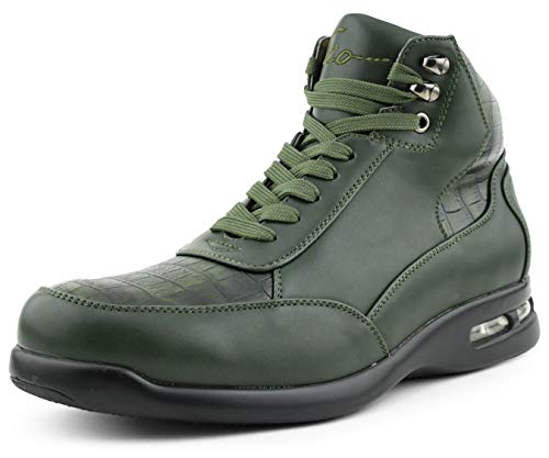 Sio Kroy - Men's Sneakers, Low Top and High Top Sneaker Boots - Casual Sneakers for Men, Stylish Fashion Sneakers for Men, Bubble Bottom Soles - Green, Size 13