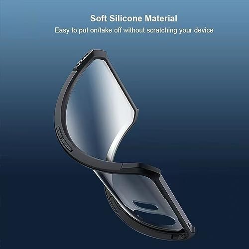 Image of for Nothing Phone 2 Transparent Case Ultra-Thin Cover Soft TPU Bumper + Acrylic Clear Back Military Grade Airbags Shookproof Drop Protection for Nothing Phone (2) [1 Tempered Film], Black