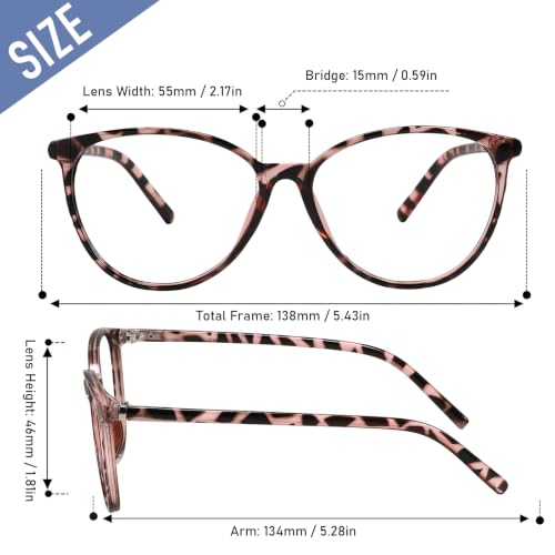 Image of Blue Light Blocking Glasses for Women Men Round Cat Eye Demi /Green /Red