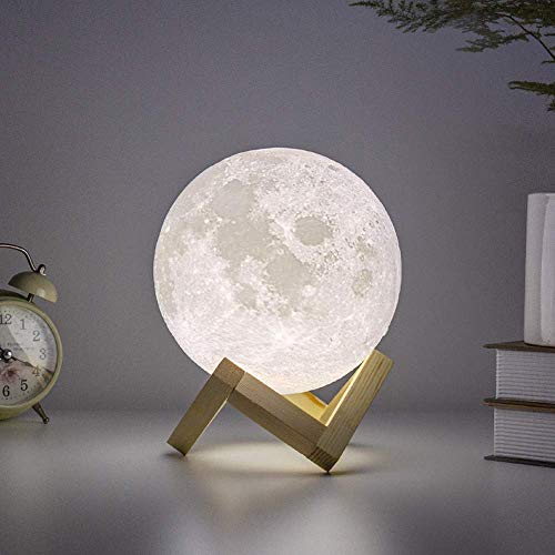 Preisvergleich Produktbild [Aktualisierung] Mond Lampe, 3D Nachtlicht Nachttischlampe Stimmungslicht LED Licht, Dimmbare Touch Lampe für Wohnzimmer von ibell, Geschenk Valentinstag für Freundin 15cm