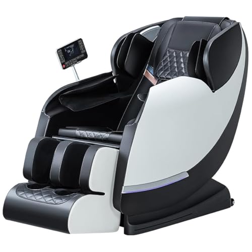 Massage Chair Full Body Recliner - Zero Gravity with Heat and Shiatsu Foot Massage Office Chair LCD Touch Screen Display Bluetooth Speaker Airbags Foot Rollers (White)