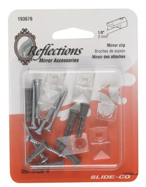 Prime-Line Mirror Holder Clip Clear Fits 1/8