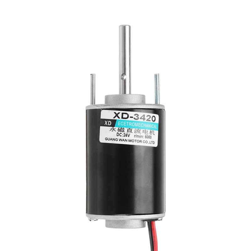 Davitu DC Motor - 3420 Motor 24V 6000rpm 30W Permanent Magnet Motor DC Motor 51mm x 71mm With Long Shaft Low Noise