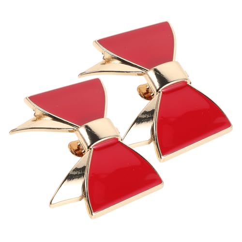 DIKACA Hebillas de Clip para Zapatos de Tacón Lazo Rojo Desmontable, Accesorios Decorativos para Mujer, 2 Unidades para Zapatos de Fiesta y Boda, Clips para Adornar Calzado Elegante