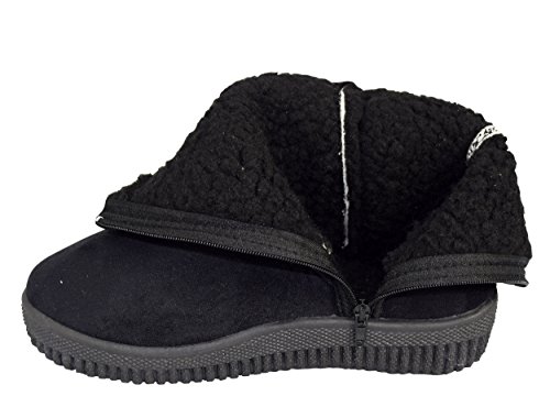 Faux Suede Fleece Lined Snowflake Kids Winter Snow Shearling Boots2