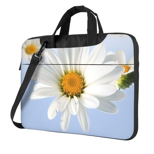 Sacoche ordinateur marguerite blanche pour vos trajets quotidiens et cours