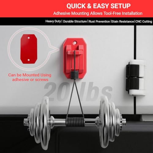 Image of CB Antenna Mount, 2-Way Installation Universal Heavy Duty No-Drill CB Antenna & Flag Whip Mount Bracket Kit, Adhesive Tape & Screw Mount for Trucks, RV, Off-Road Vehicles, Boat, Motorcycle (Red)