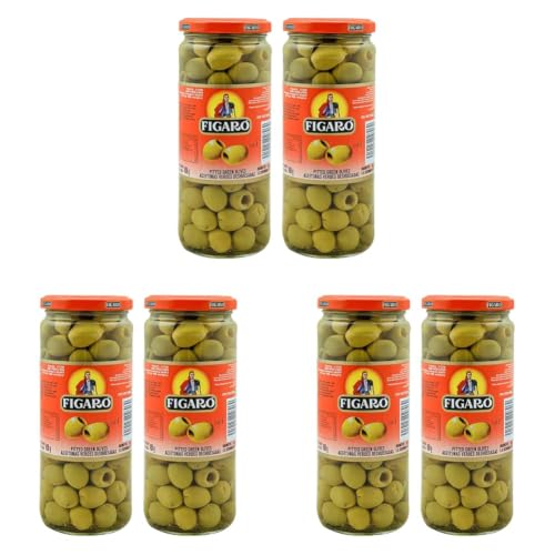 Image of Figaro Pitted Green Olives, 15.87 oz ℮ 450 g, 6 Pack