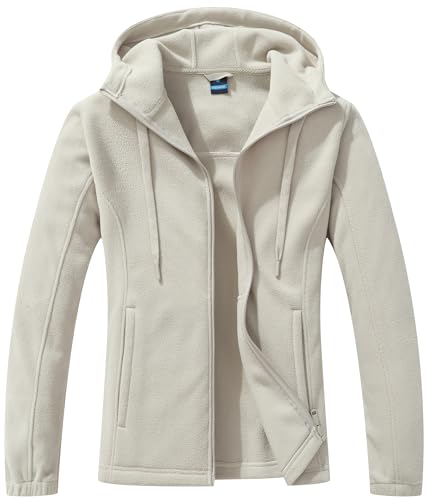 GIMECEN Women's Soft Polar Fleece Jacket Full Zip Hoodies Long