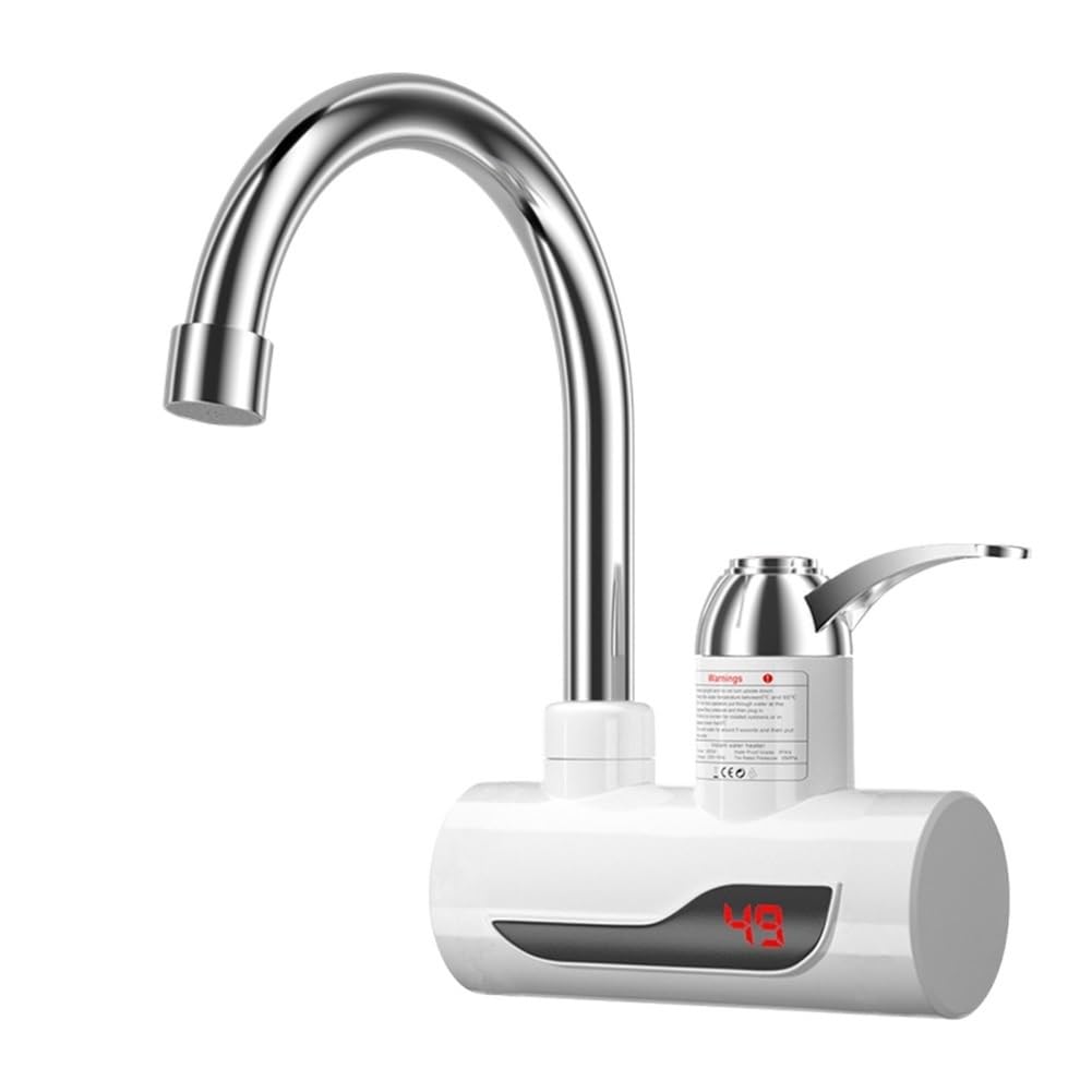 Zghnashun Side Water Inlet Electric Tap 3000W Instant Heating Faucet Rotation Electric Hot Water Heater Tankless(Side Water Inlet)