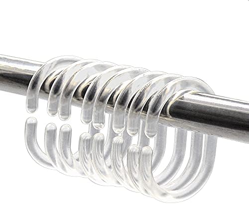 25 Stück Duschvorhangringe Schwarz - C-förmige Vorhanghaken 40 Mm