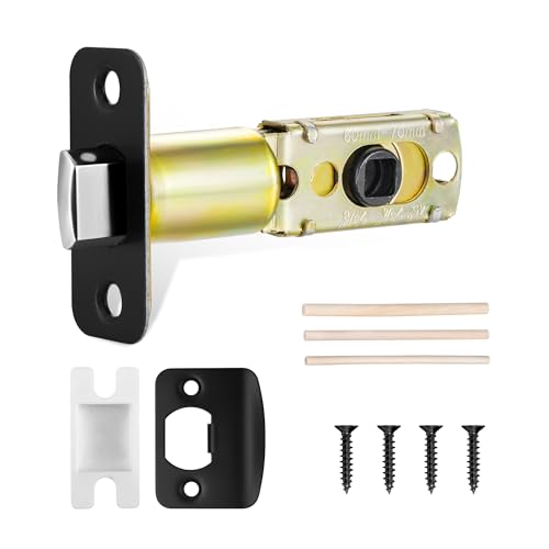 Newlaking Matte Black Adjustable Door Latch 60 or 70mm, 45&deg; Turning Angle, Door Lock Replacement...