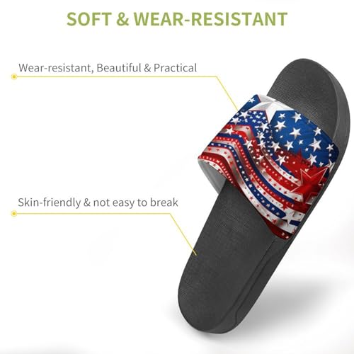 Independence Day U.S. Stars Non Slip Slides Sandals for Women Men Quick Drying Shower Shoes for Bathroom Pool Beach3