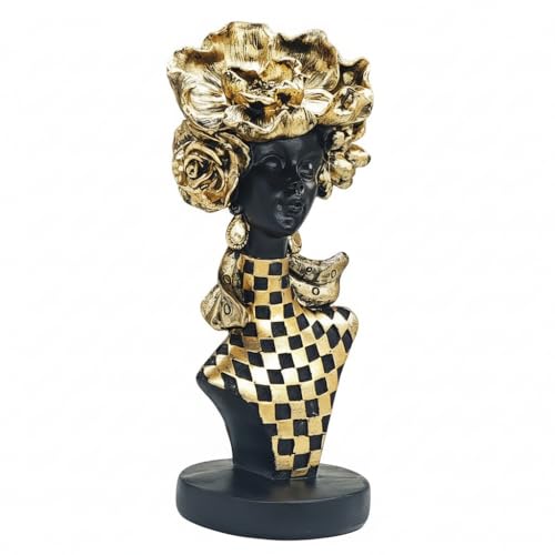 Estatua Africana de Mujer en Resina de 11.7 pulgadas miniatura 1