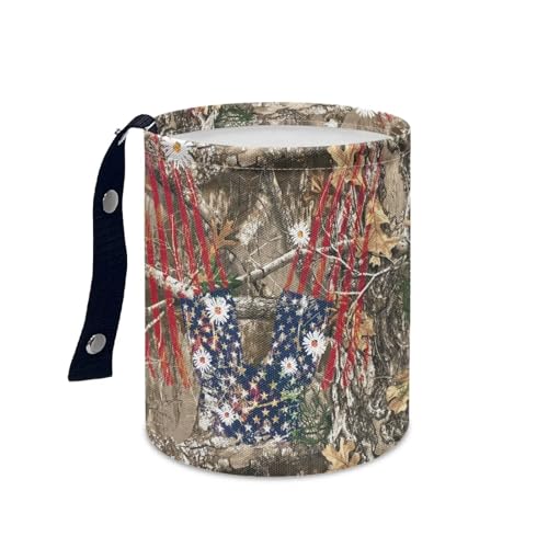 Image of Camo Car Trash Bin Folding Vehicle Garbage Small Mini Can Travel Garbage Organizer Bag Accessories