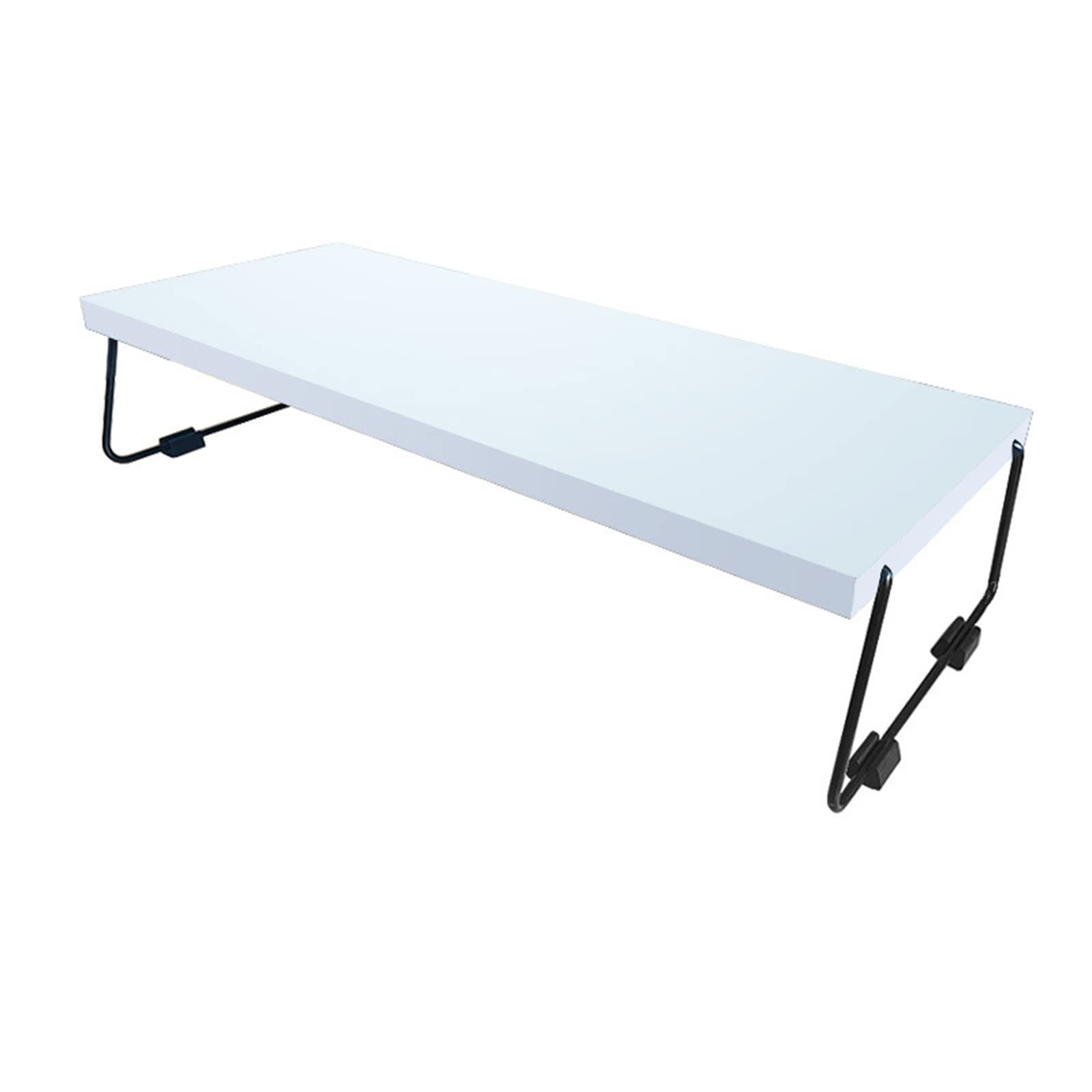 ZYFAB Legno Supporto per Monitor Alzata, Antiscivolo Organizzatore da scrivania Risparmia Spazio Supporto da scrivania Organizzatore di archiviazione Ripiano per TV,Bianca
