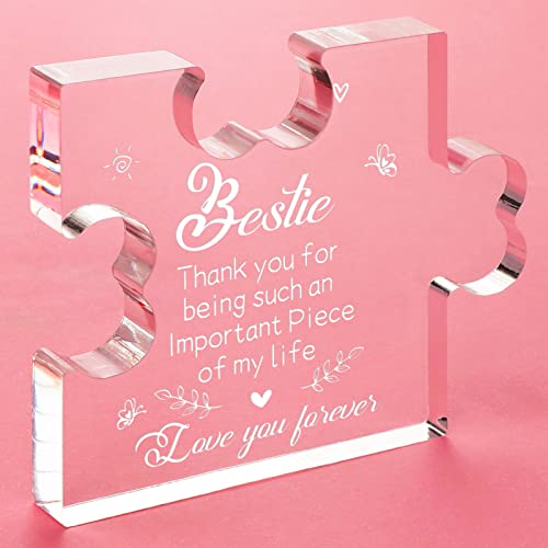 Funnli Best Friends Gifts for Women Acrylic Plaque, Galentines Day Christmas Mothers Day Birthday Graduation Gifts for Women Best Friend Sister Girls...