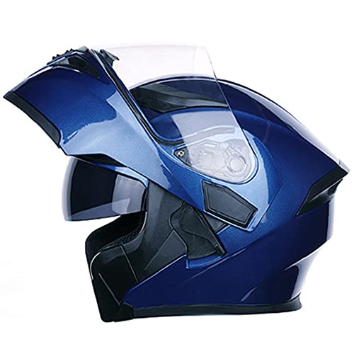 Casco Moto Modular DOT Homologado, Casco Moto Modular Integral con Doble Visera, Casco de Moto Integral Scooter para Mujer Hombre Adultos, Talla XL(61-62cm) Cover