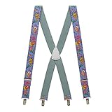 Suspender Store Novelty Easter Design Suspenders - 1.5-Inch Wide Elastic - X-Back - Clip - 42