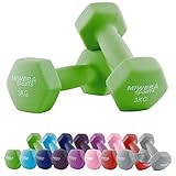 Miweba Sports Neopren Hantelset NKH100 | 𝐏𝐫𝐨𝐟𝐢 Hantel - Hexagon Hanteln Set - Kurzhanteln - Kurzhantel Set - Gymnastikhanteln - Hantel Set - Dumbbell - 0,5-10 Kg (2X 1.0 kg, Grün)