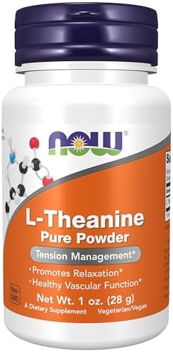NOW Foods Supplements, L-Theanine Pure Powder, Tension Management...