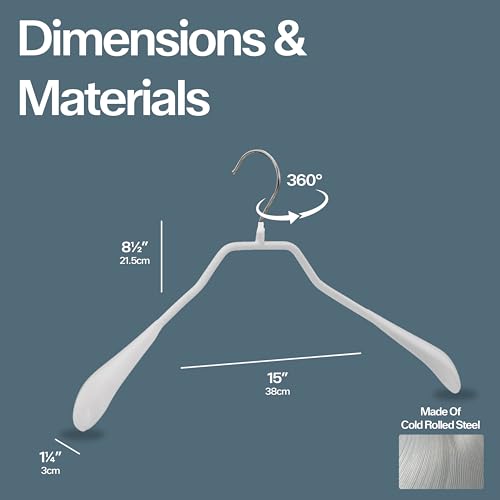 Cintres fins en acier antidérapant MAWA pour chemises et robes avec crochet rotatif - 5