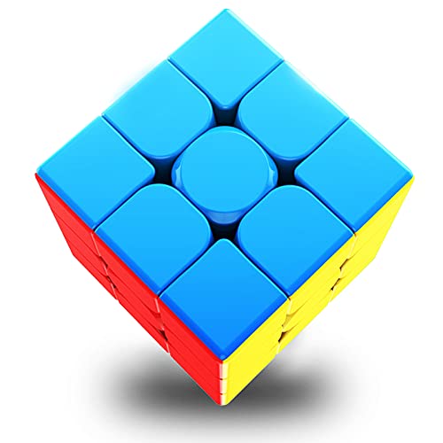 Speed Cube 3x3x3,Stickerless Magic Cube Puzzle Toy Full Size 56mm,QYTOYS Warrior S Speed Cube,Easy Turning and Smooth Play Durable Puzzle Cube Toy,No Stickers Brightly Colored