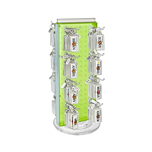 Azar Displays 700508-GRE-4C16 8-Inch W by 20-Inch H Revolving Black Pegboard Counter Display with 16-Pack of 4 inch Locking Hooks, Green by Azar Displays - Image 8