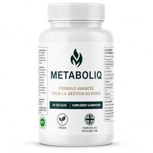 METABOLIQ Advanced Weight Management Formula 60 Capsules Premium Natural Fat Burner & Metabolism Booster Appetite Suppressant & Energy Support UK Made Food Supplement