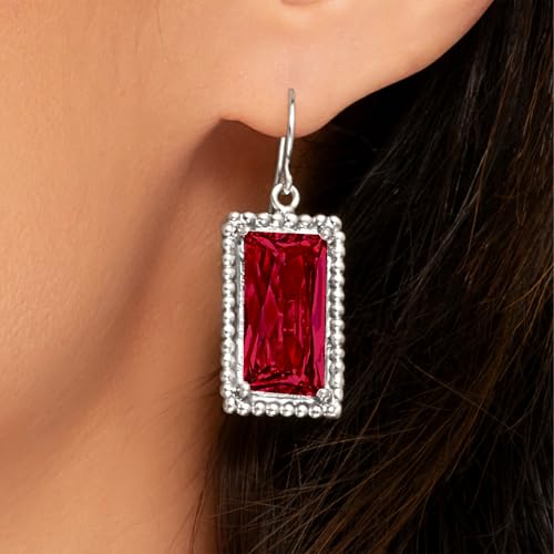 Jean Rachel Jewelry 925 Sterling Silver Dangle Earrings for Women - Baguette with Cubic Zirconia Vintage Design - Hypoallergenic, Lead & Nickel Free - Artisan Handcrafted Statement Earrings2