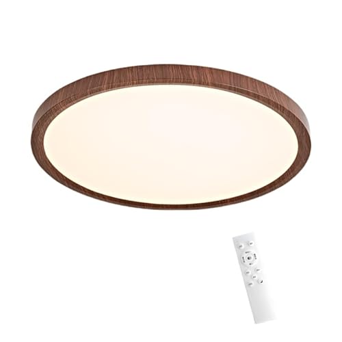 NIBOENOKI LEDシーリングライト コンパクト 木目調 8畳用 12畳 天井照明 40cm 36w 電球色 昼光色 昼白色 省電力 省エネ 常夜灯 薄型丸型 無段階 調光調色対応 間接照明 タイマー機能 リモコン付属 器具光束3960Lm ledル