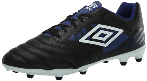 Umbro Men's Tocco 4 League FG Soccer Cleat, Black/White/Blue, 13
