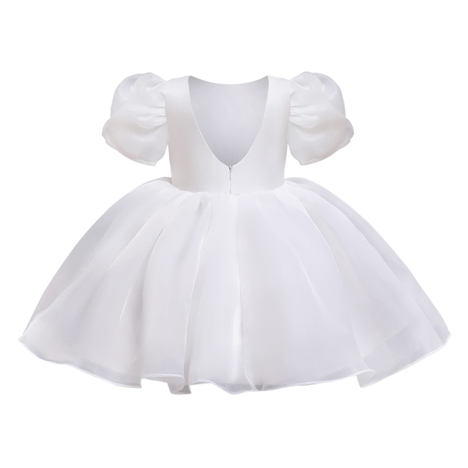 Tüll Kleid Mädchen Sommer Festlich Prinzessin Kleider Kinder Einschulung A-Linien Tutu Einfarbig Abendkleider Geburtstag Sommerkleid Kleinkind Hochzeit Abendkleid Puffärmel Blumenmädchen Schule Mädche