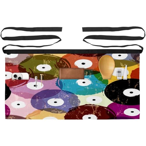 Tablier court de serveur avec 3 poches lot de 3 demi-tabliers de cuisine multicolores