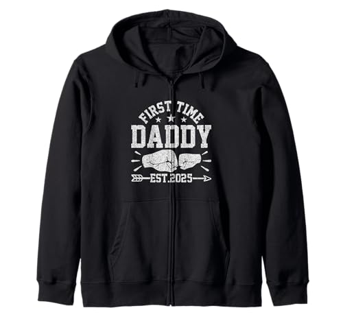 Promoted To Daddy Est 2025 Fist time Baby Gift for New Daddy Sudadera con Capucha